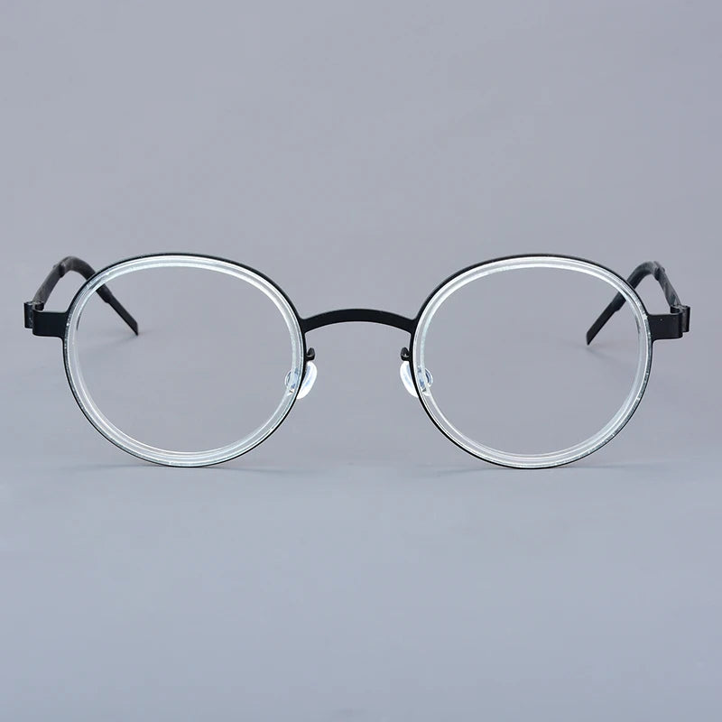 Bobbie Unisex Full Rim Round Titanium Eyeglasses 1011