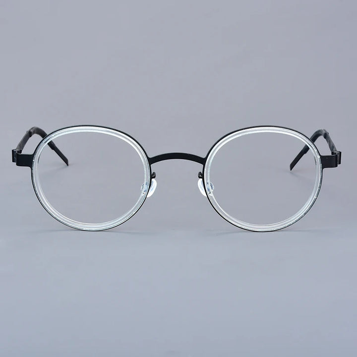Bobbie Unisex Full Rim Round Titanium Eyeglasses 1011