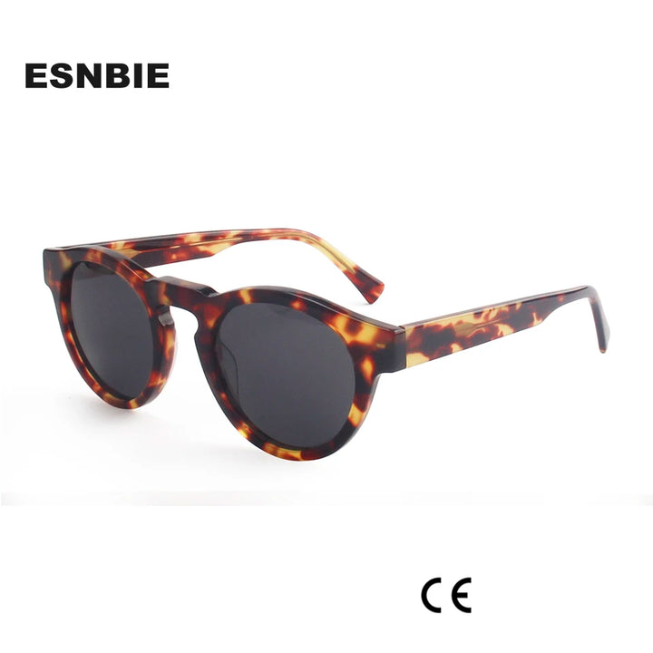 Esnbie Unisex Full Rim Oval Round Acetate Tac Sunglasses 241001.