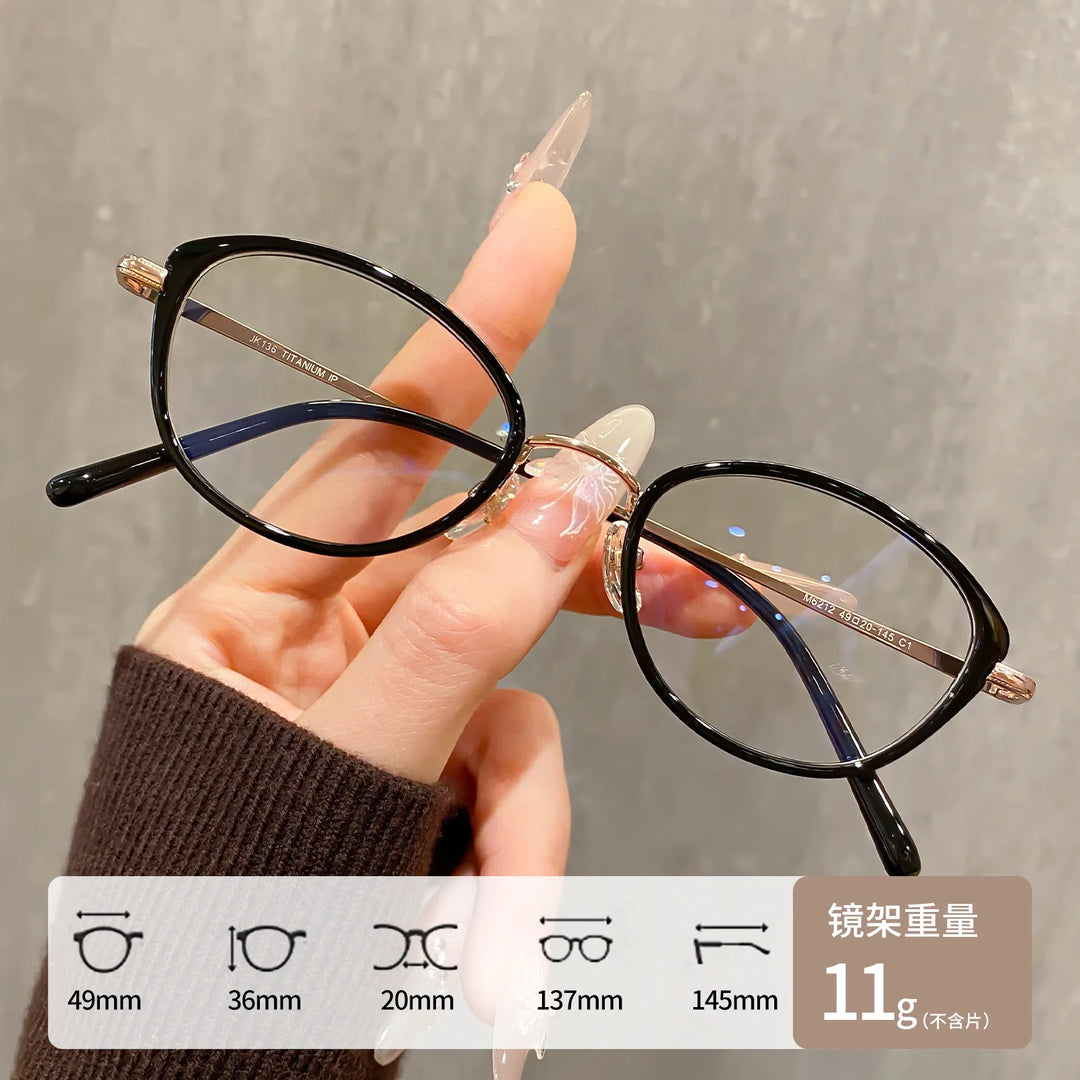 Gmei Optical M6212Y women's oval alloy TR-90 prescription eyeglasses — view 7