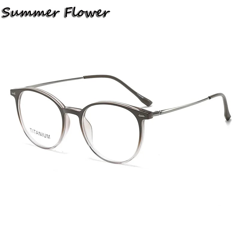 Summer Flower Women's Full Rim Square Tr 90 Titanium Eyeglasses 657017
