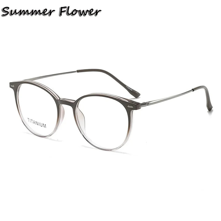 Summer Flower Women's Full Rim Square Tr 90 Titanium Eyeglasses 657017
