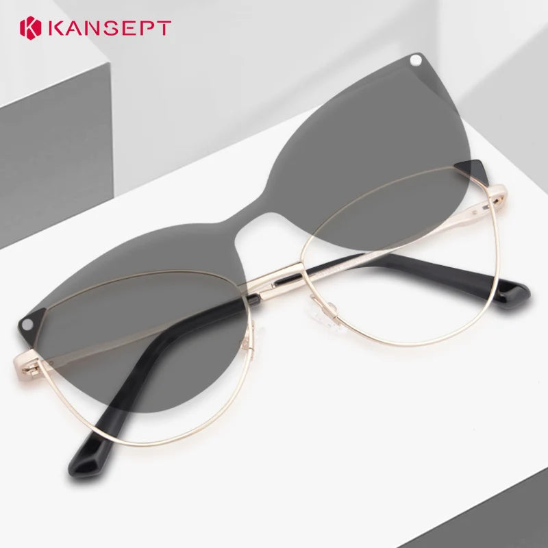 Kansept Women's Full Rim Oval Cat Eye Alloy Tr 90 Reading Glasses 51901