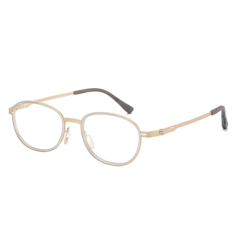 Zirosat Unisex Full Rim Oval Square Tr 90 Alloy Eyeglasses 582004