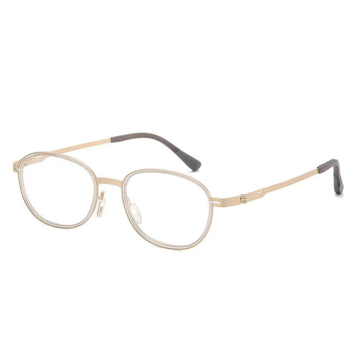 Zirosat Unisex Full Rim Oval Square Tr 90 Alloy Eyeglasses 582004