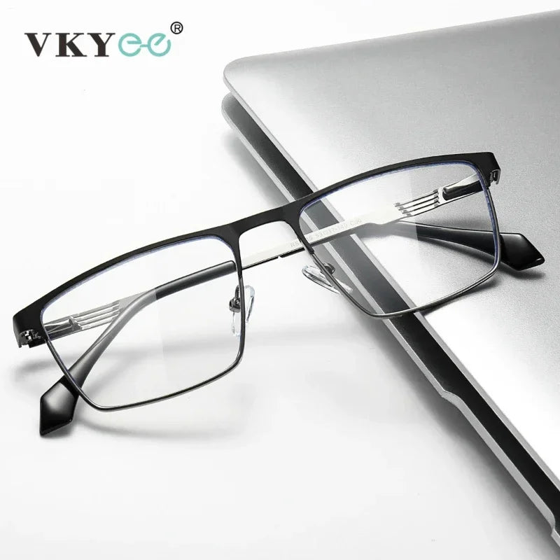 Vicky Women's Full Rim Square Alloy Acetate Reading Glasses 69151