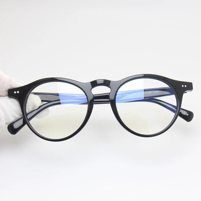 Black Mask Unisex Full Rim Oval Acetate Eyeglasses BM-5504