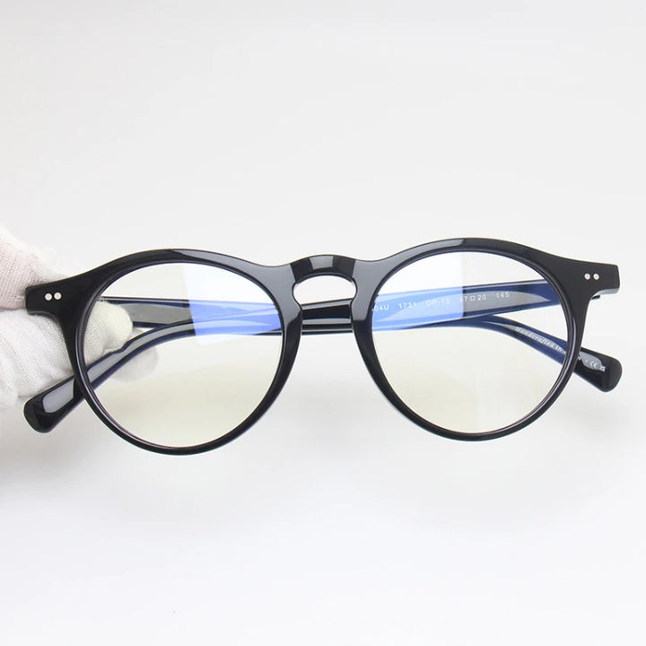 Black Mask Unisex Full Rim Oval Acetate Eyeglasses BM-5504