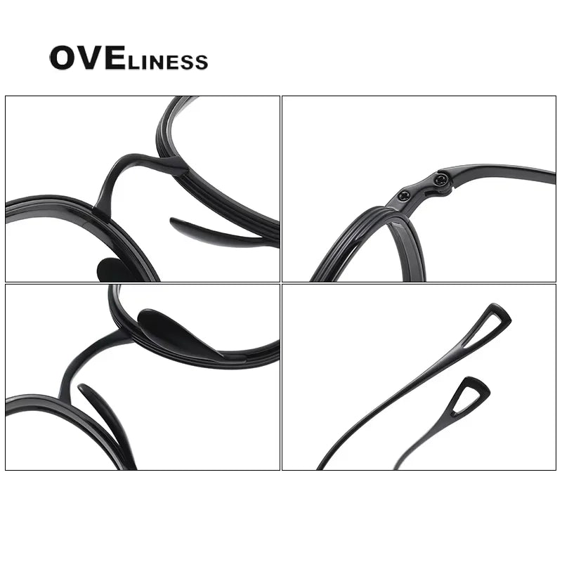 Oveliness Unisex Full Rim Square Titanium Acetate Eyeglasses 41221 Full Rim Oveliness   