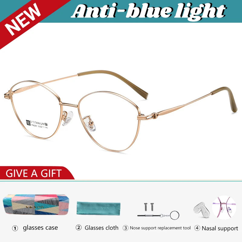 Vicky Unisex Full Rim Oval Eye Titanium Reading Glasses 690291