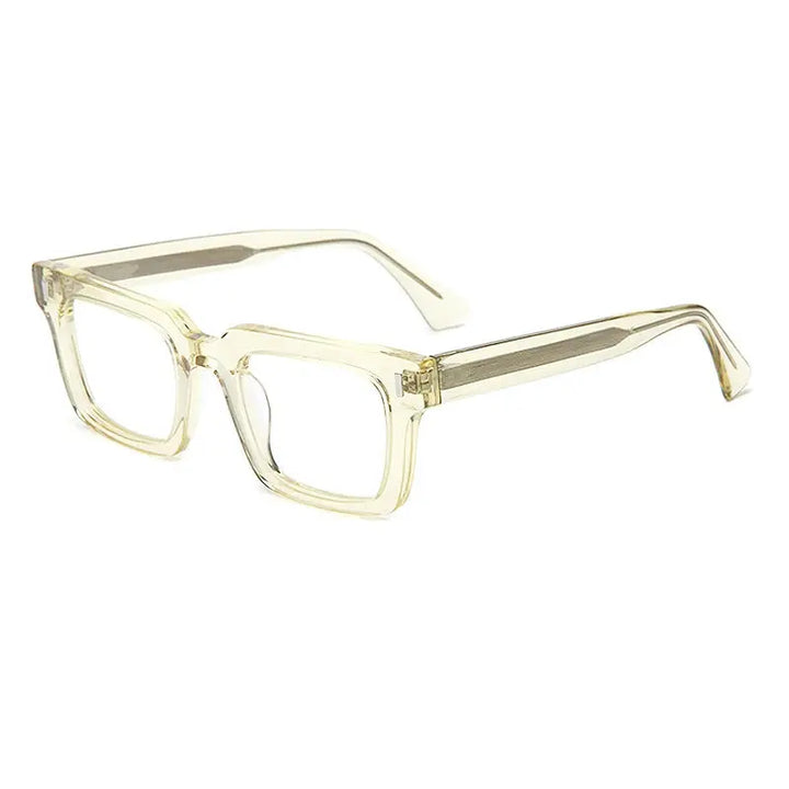 Gatenac Unisex Full Rim Square Brow Line Acetate Eyeglasses 235046 FuzWeb