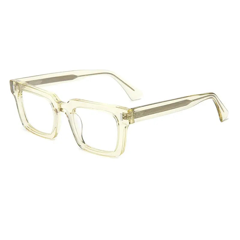 Gatenac Unisex Full Rim Square Brow Line Thick Acetate Eyeglasses 238046 FuzWeb