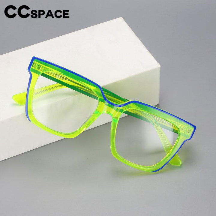 CCSpace Women's Full Rim Square Cat Eye Acetate Eyeglasses 56547 Full Rim CCspace   