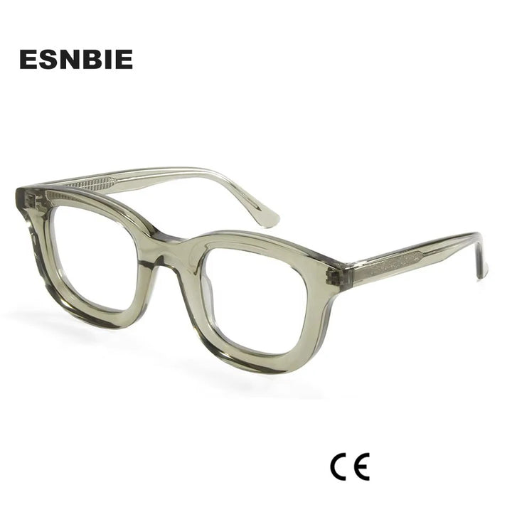 Esnbie Unisex Full Rim Round Thick Acetate Eyeglasses 23004 Full Rim Esnbie