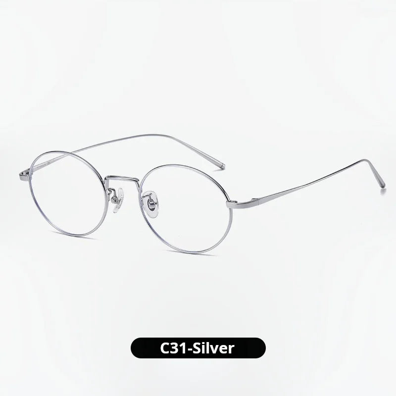 Momoja Unisex Full Rim Oval Round Titanium Eyeglasses 722467