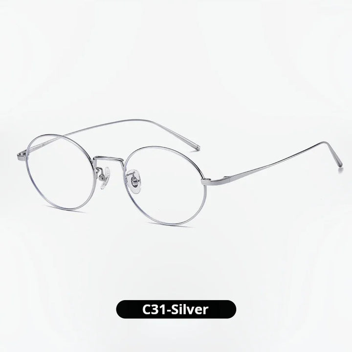 Momoja Unisex Full Rim Oval Round Titanium Eyeglasses 722467
