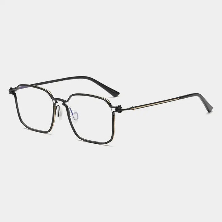 Gatenac Unisex Full Rim Big Square Titanium Eyeglasses 725870 FuzWeb