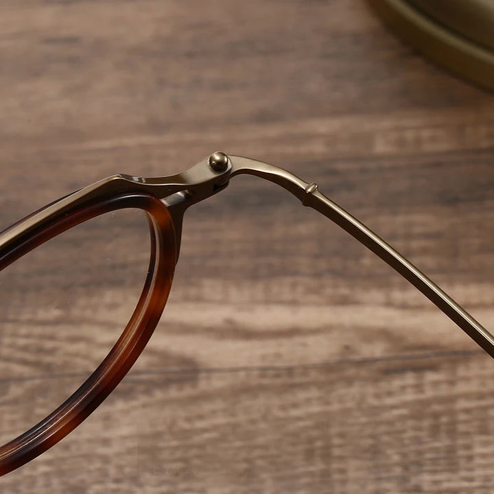 Black Mask Unisex Full Rim Round Titanium Eyeglasses BM-A5872