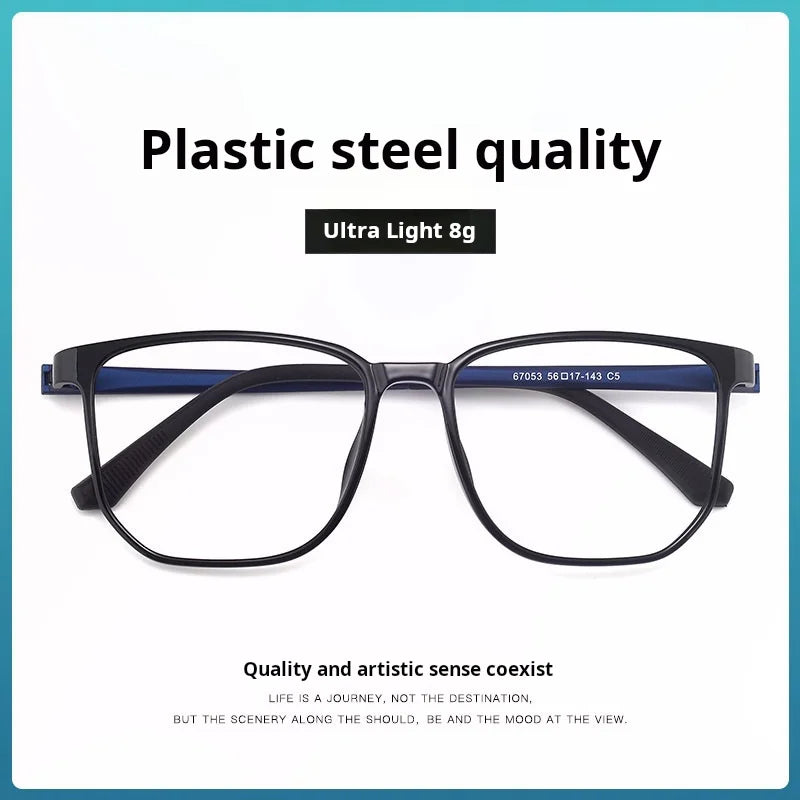 Xbora Unisex Full Rim Square Tr 90 Stainless Steel Eyeglasses 67053