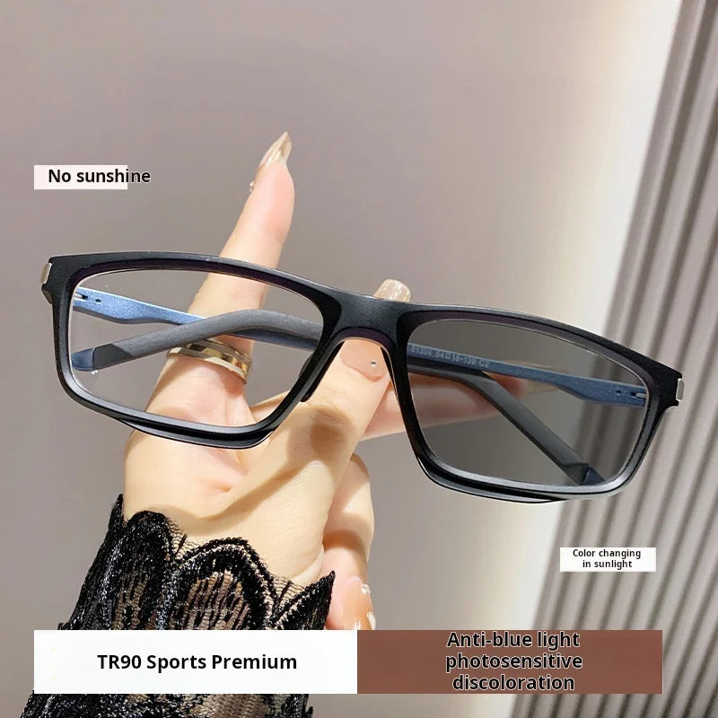 Xbora Unisex Full Rim Square Tr 90 Alloy Photochromic Eyeglasses 813041