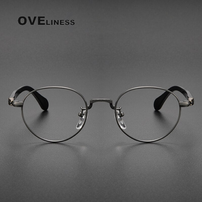 Oveliness Unisex Full Rim Oval Acetate Titanium Eyeglasses Ks96 Full Rim Oveliness   