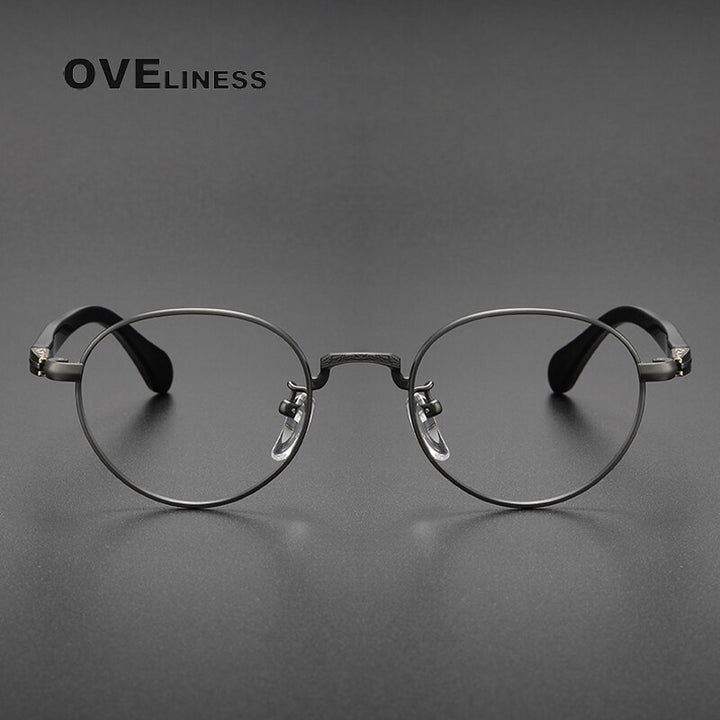 Oveliness Unisex Full Rim Oval Acetate Titanium Eyeglasses Ks96 Full Rim Oveliness   