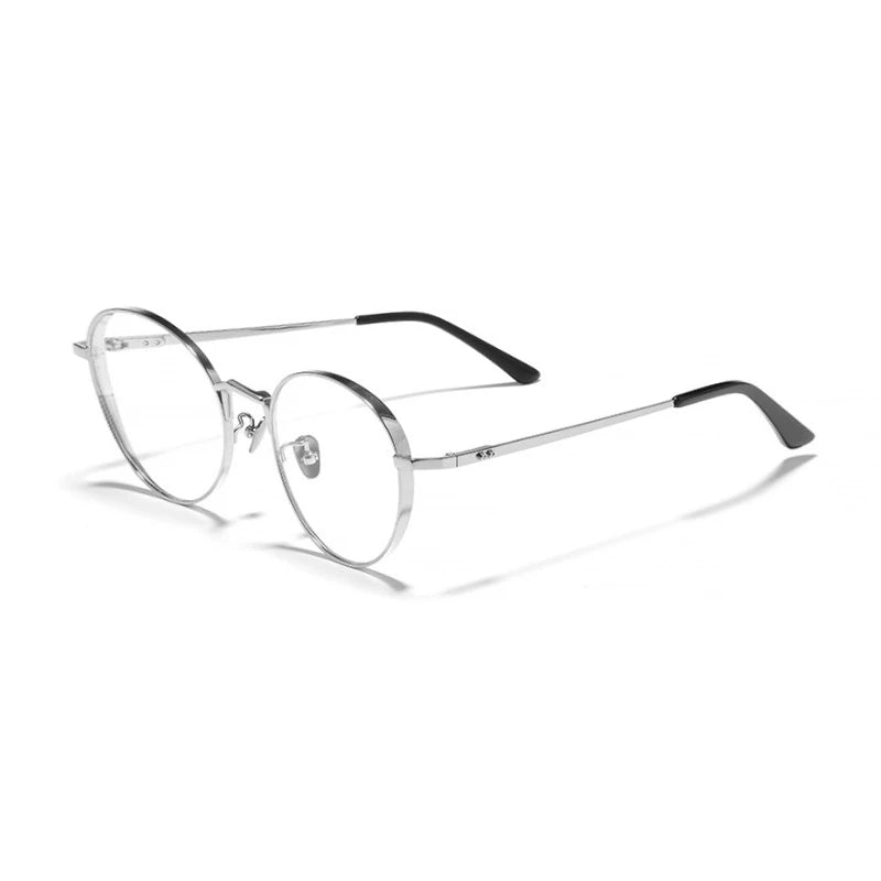 Black Mask Unisex Full Rim Oval Round Titanium Eyeglasses 388006