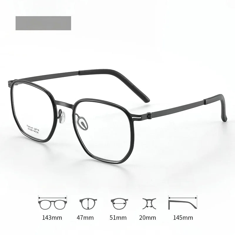 Xbora Unisex Full Rim Oval Square Tr 90 Titanium Eyeglasses 27184