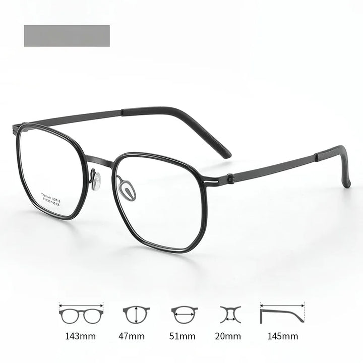 Xbora Unisex Full Rim Oval Square Tr 90 Titanium Eyeglasses 27184