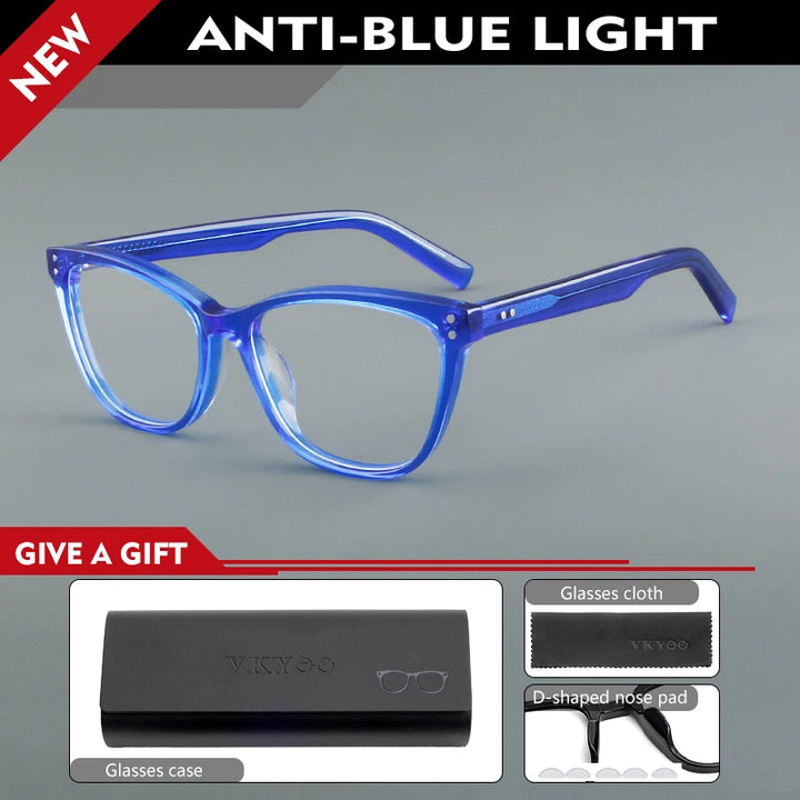 Vicky Women's Full Rim Square Cat Eye Acetate Reading Glasses 688022