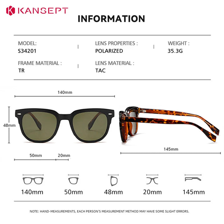 Kansept Unisex Full Rim Square Tr 90 Alloy Reading Glasses Clip On Sunglasses 34201