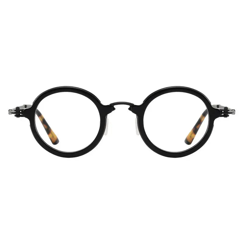 Bobbie 589900 Unisex 142mm Full Rim Round Acetate Titanium Frames FuzWeb