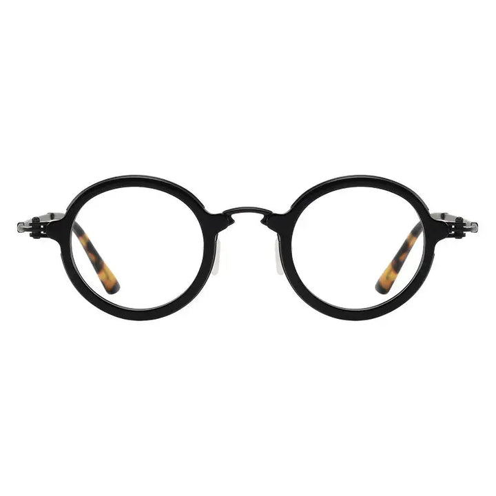 Bobbie 589900 Unisex 142mm Full Rim Round Acetate Titanium Frames FuzWeb
