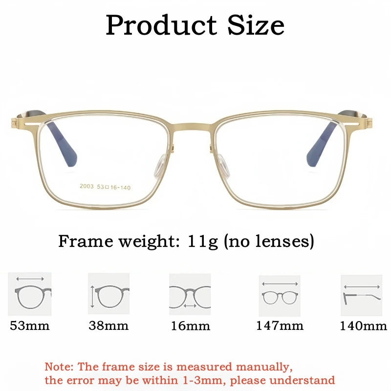 Yimaruili Men's Full Rim Square Alloy Eyeglasses 20034