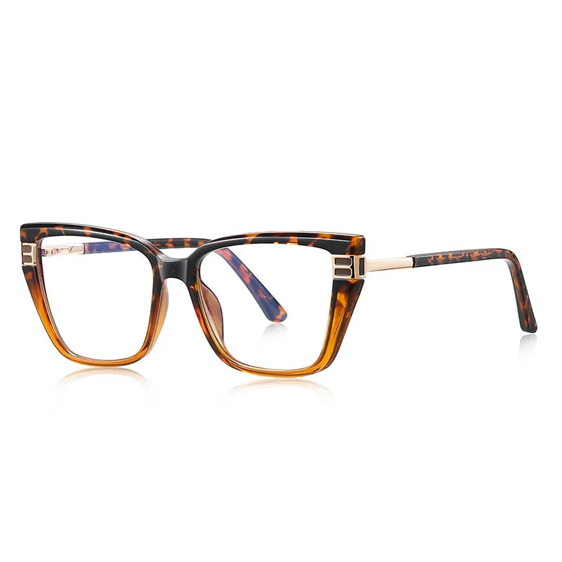 CCspace Women's Full Rim Square Tr 90 Titanium Reading Glasses 311117