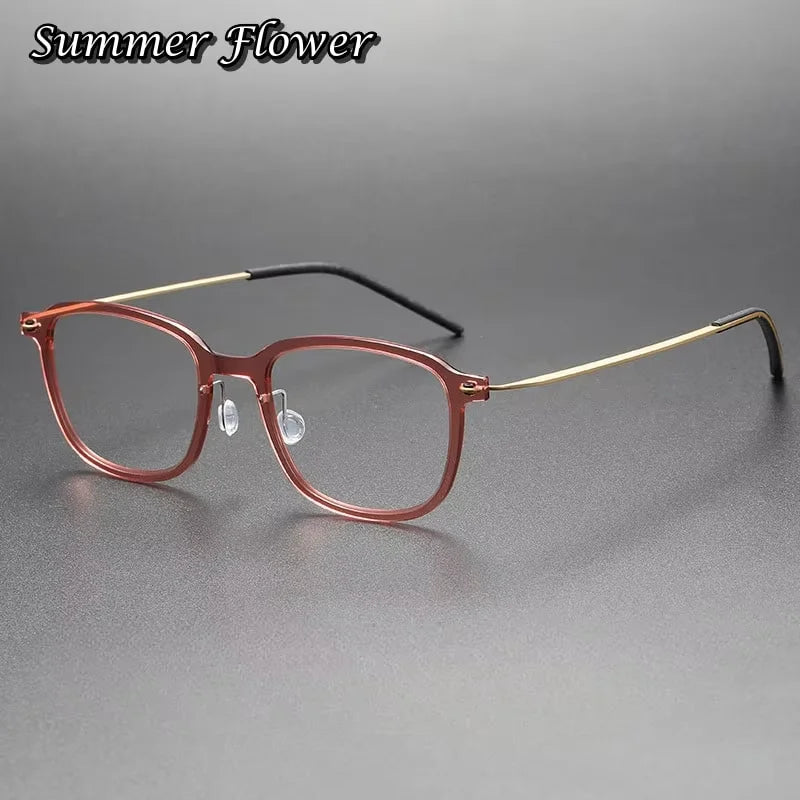 Summer Flower Women's Full Rim Square Tr 90 Titanium Eyeglasses  616510