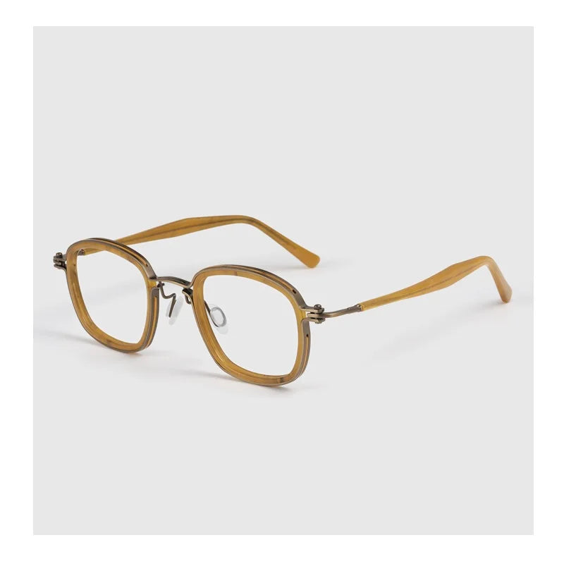 Bobbie Unisex Full Rim Round Square Titanium Acetate Eyeglasses 985863