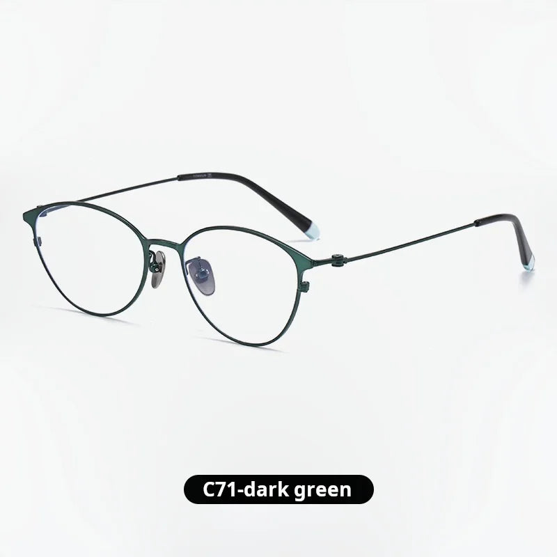 Momoja Women's Full Rim Oval Cat Eye Titanium Eyeglasses 720160