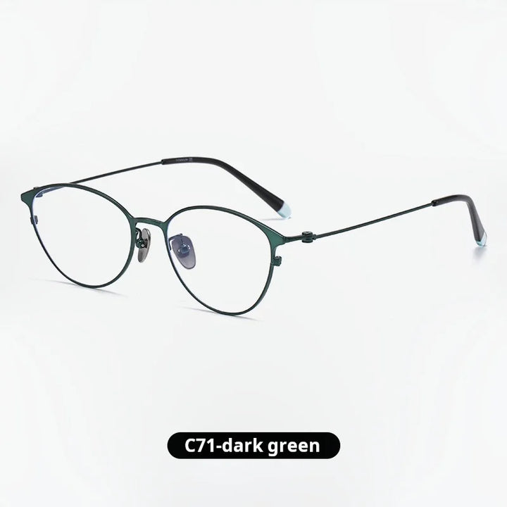 Momoja Women's Full Rim Oval Cat Eye Titanium Eyeglasses 720160