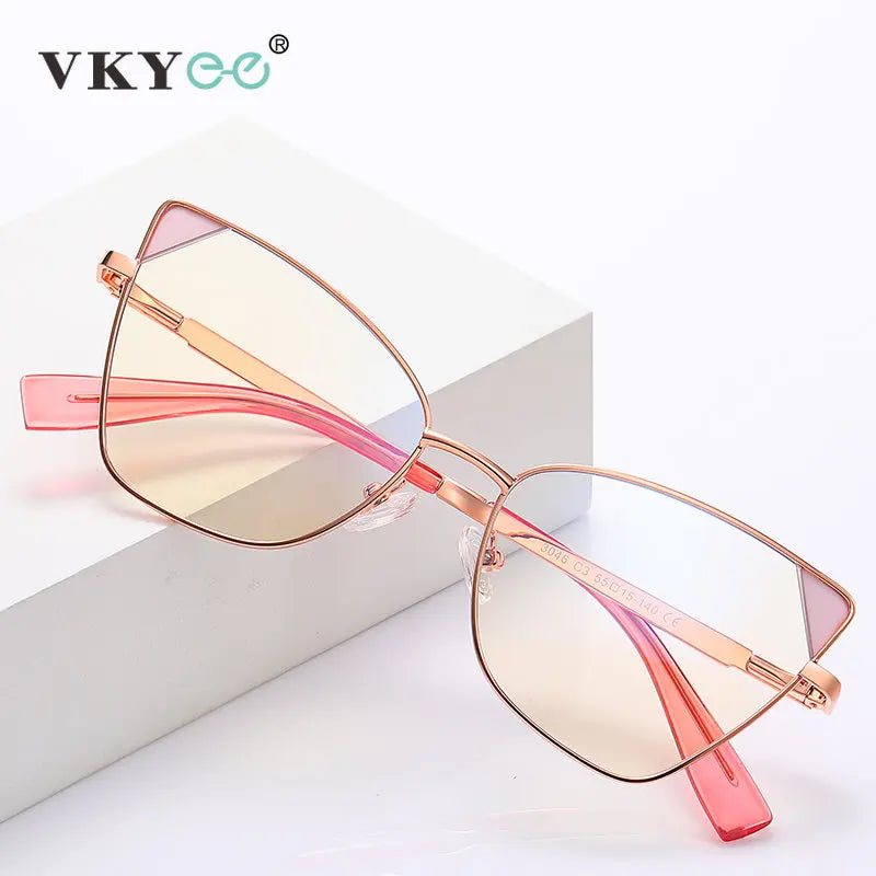Vicky Women's Full Rim Square Tr 90 Titanium Cat Eye Reading Glasses 3046 Reading Glasses Vicky   