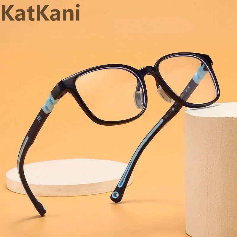 KatKani Unisex Children's Full Rim Square Tr 90 Eyeglasses D101 Full Rim KatKani Eyeglasses   