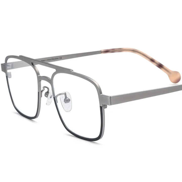 Nobler Unisex Full Rim Square Double Bridge Titanium Eyeglasses 185789 Full Rim Nobler C5  