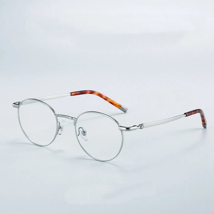 Yimaruili Women's Full Rim Round Titanium Acetate Eyeglasses 905277