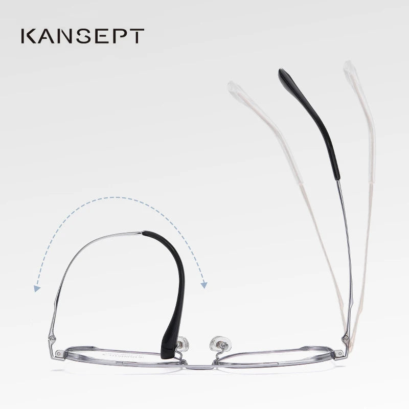 Kansept Unisex Full Rim Square Double Bridge Titanium Reading Glasses 6222 Reading Glasses Kansept   