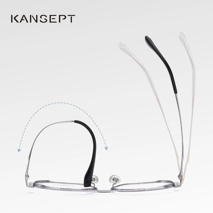 Kansept Unisex Full Rim Square Double Bridge Titanium Reading Glasses 6222 Reading Glasses Kansept   