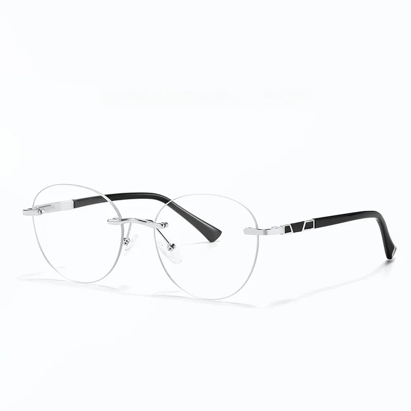 Xbora Women's Rimless Round Oval Alloy Tr 90 Eyeglasses 579008