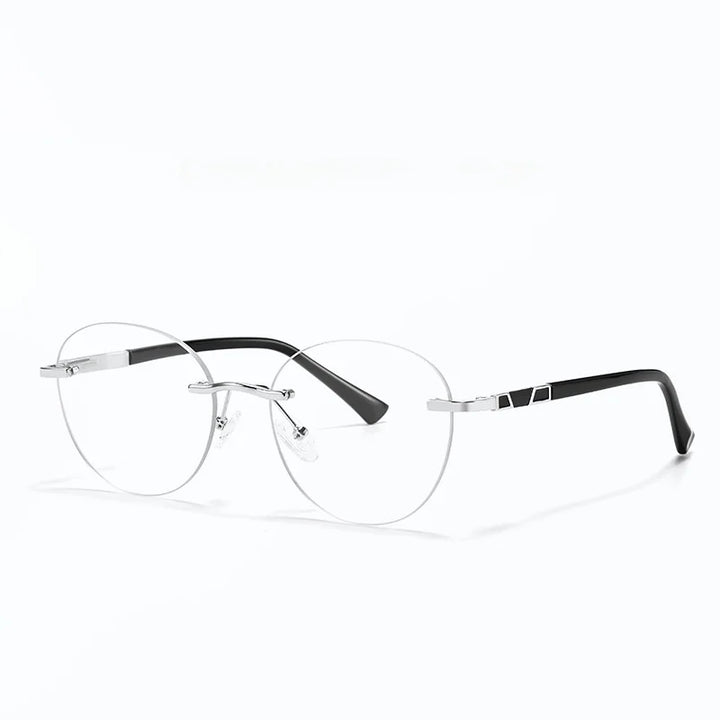 Xbora Women's Rimless Round Oval Alloy Tr 90 Eyeglasses 579008