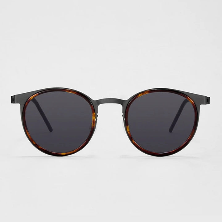 Blackmask Unisex Full Rim Round Titanium Polarized Sunglasses BM-9704S