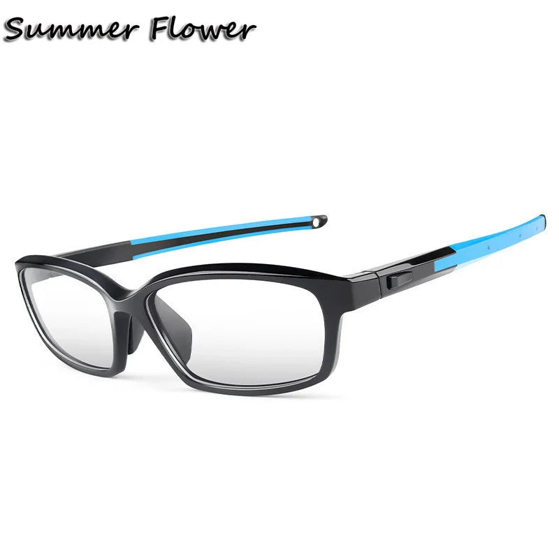 Summer Flower Men's Full Rim Square Tr 90 Titanium Eyeglasses 611018