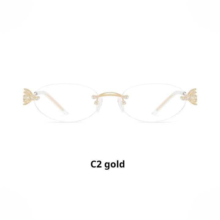 Xbora Women's Rimless Small Oval Titanium-Alloy Eyeglasses 620803